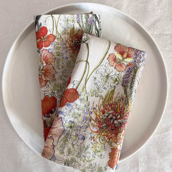 Floral Cloth Napkins (Set of 2) - Fynbos from Urbankissed