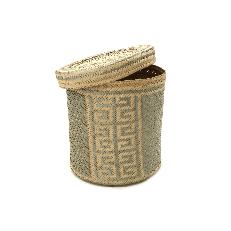 Woven Natural Straw Silver Basket from Urbankissed