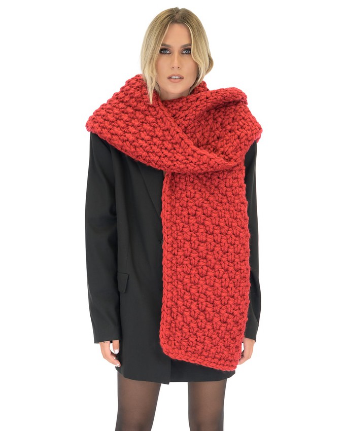 Project Cece  Blanket Chunky Scarf - Red