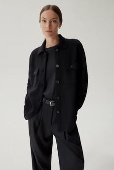 The Merino Wool Overshirt Jacket - Black from Urbankissed