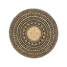 Woven Natural Straw Black Round Placemats from Urbankissed