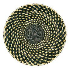 Round Placemats Natural Straw Woven Black & Gold (Set x 4) via Urbankissed