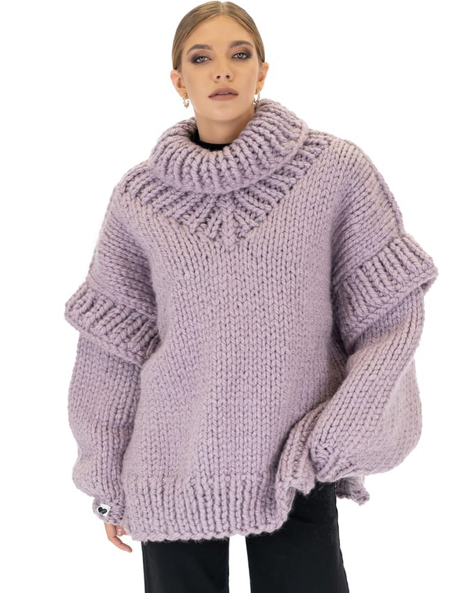 Turtle Rolled Neck Sweater - Lilac from Urbankissed