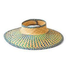 Blue Green Woven Straw Sun Visor from Urbankissed