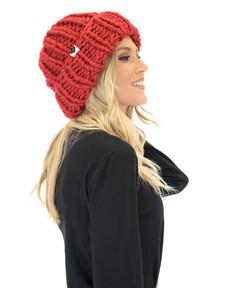 Ribbed Knit Beanie - Red from Urbankissed