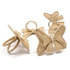 Set X 4 Woven Natural Iraca Straw Ribbon Napkin Rings from Urbankissed