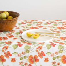 Floral Tablecloth Cotton - Orange Nasturtium via Urbankissed