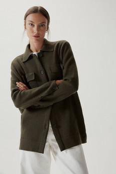 The Merino Wool Overshirt Jacket - Military Green via Urbankissed