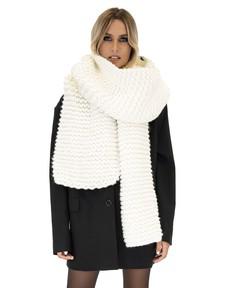 Straight Ribbed Chunky Scarf - White from Urbankissed