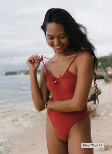 Ava One Piece - Rust Red Terry via Urbankissed
