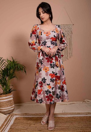 Floral Midi Dress - Lilac from Urbankissed