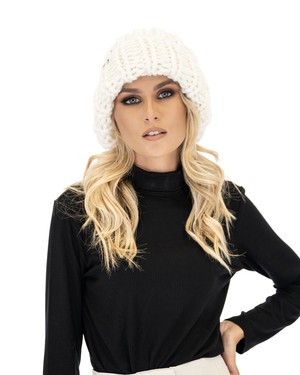 Ribbed Knit Beanie - White from Urbankissed