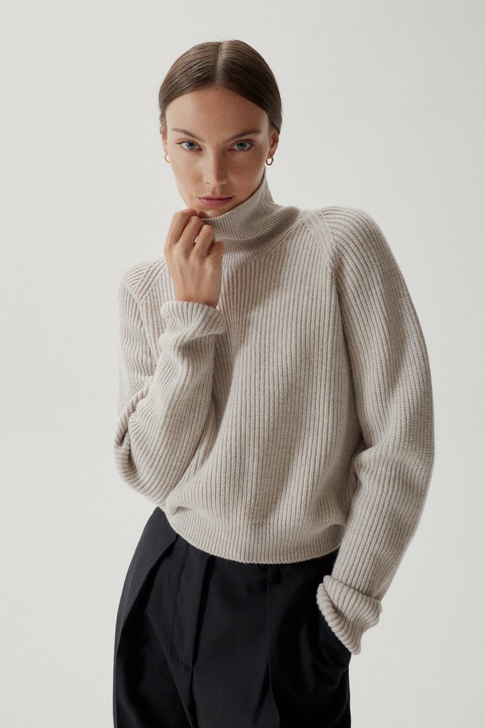 The Merino Wool Cropped High-neck - Greige from Urbankissed
