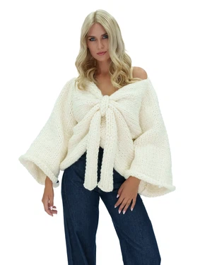 Chunky Bow Sweater - White from Urbankissed
