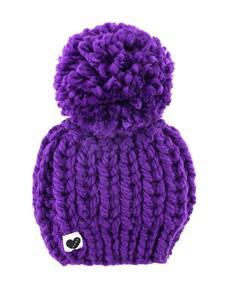 Ribbed PomPom Beanie - Purple from Urbankissed