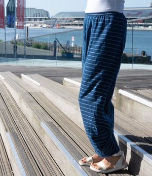 Deep blue, comfortable cotton summer trousers from Via India