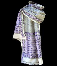 Nakshi Kantha shawl Lilac Landscape via Via India