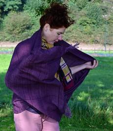 Large pashmina shawl in natural purple via Via India