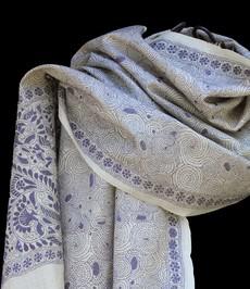 Nakshi Kantha scarf Blue Universe via Via India