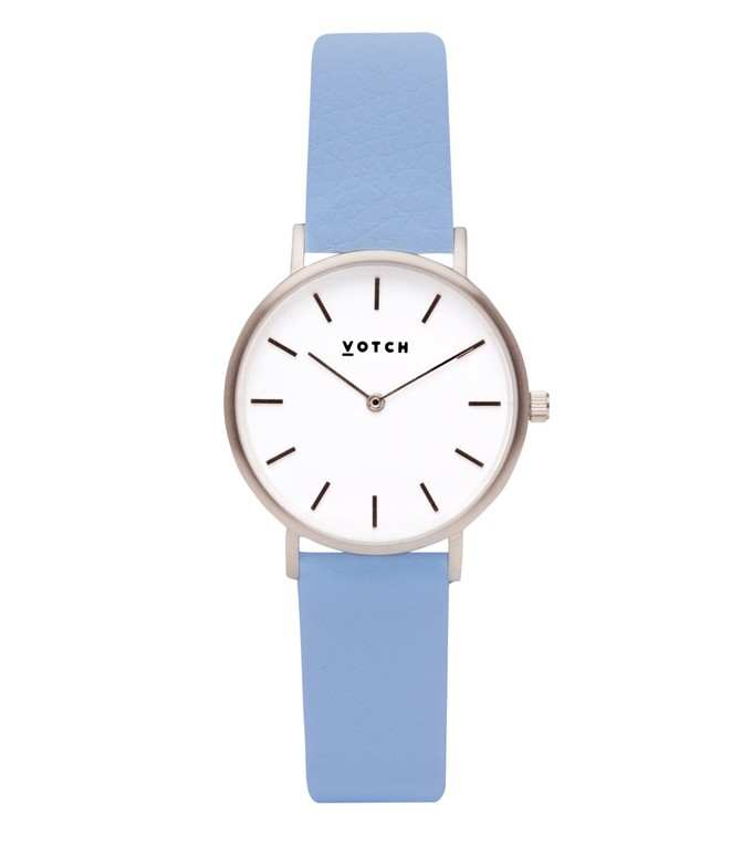 Silver & Sky Blue Watch | Petite from Votch