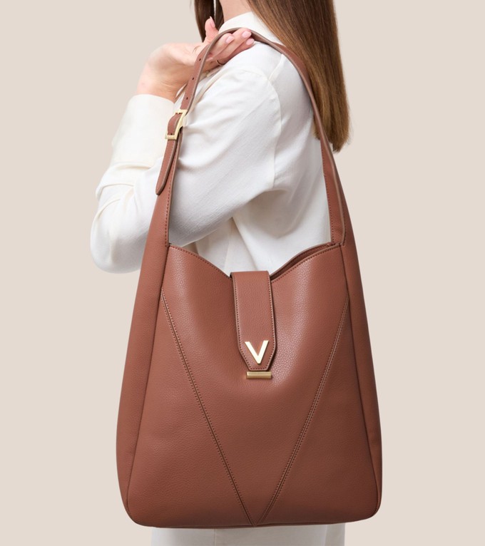 Nancy Vegan Bio-Based Bamboo Leather Elevated Tote Bag in brown from Votch