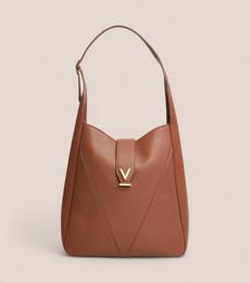 Nancy Vegan Bio-Based Bamboo Leather Elevated Tote Bag in brown via Votch