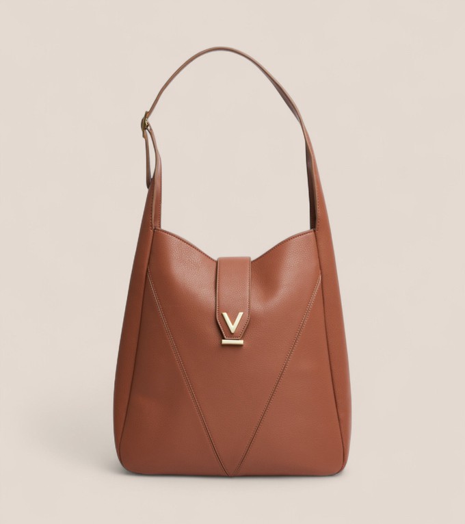 Nancy Vegan Bio-Based Bamboo Leather Elevated Tote Bag in brown from Votch