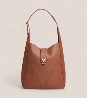 Nancy Vegan Bio-Based Bamboo Leather Elevated Tote Bag in brown from Votch