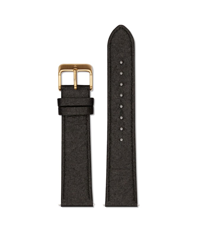 Piñatex Black with brushed gold buckle | 20mm from Votch