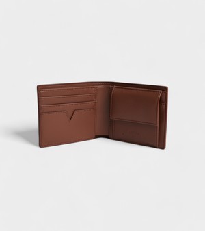 Reuben Vegan Bio-Based Bamboo Coin Wallet in Brown from Votch
