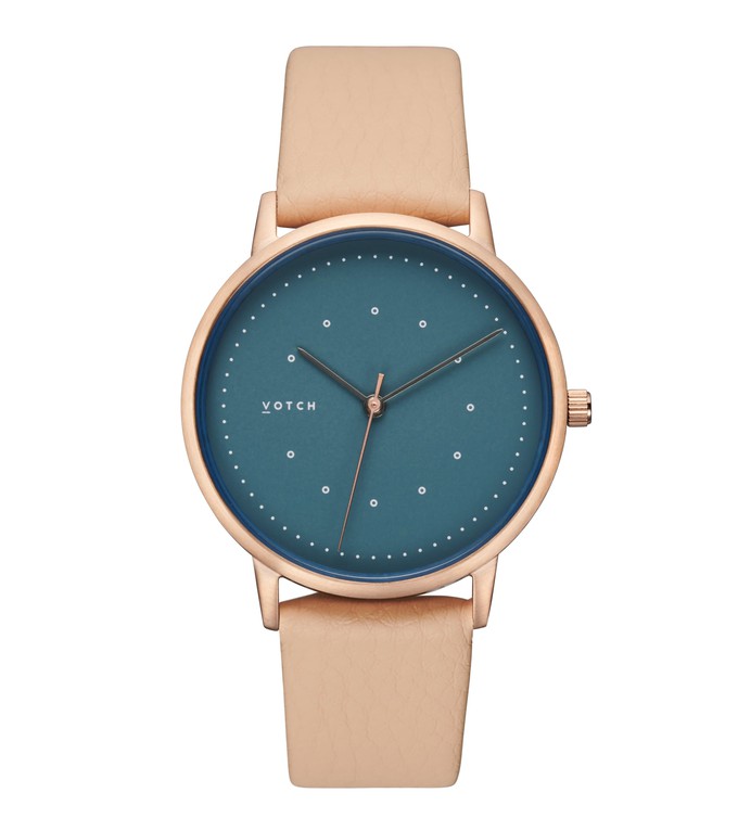 Rose gold & Sepia with Blue Watch | Lyka from Votch