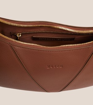 River Vegan Bio-Based Bamboo Leather Hobo Bag in Brown from Votch
