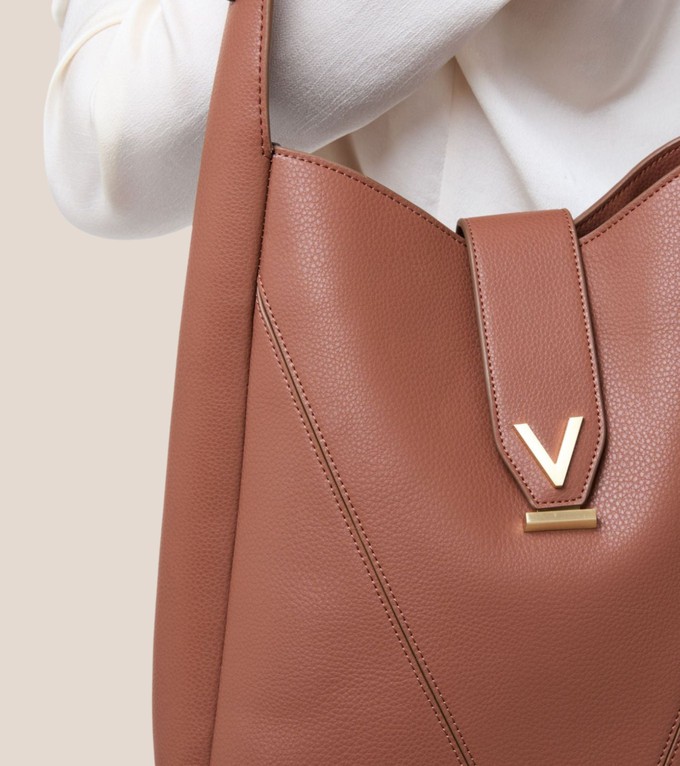 Nancy Vegan Bio-Based Bamboo Leather Elevated Tote Bag in brown from Votch