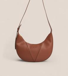 River Vegan Bio-Based Bamboo Leather Hobo Bag in Brown via Votch
