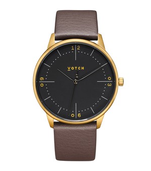 Gold & Brown with Black Watch | Aalto from Votch