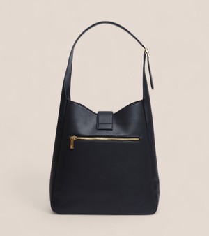 Nancy Vegan Bio-Based Bamboo Leather Elevated Tote Bag in black from Votch