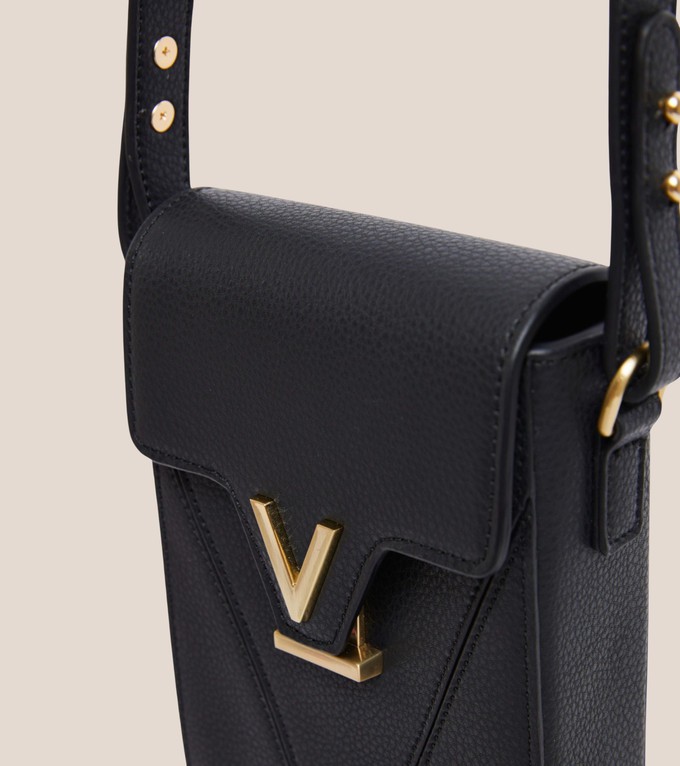 Luna Compact Vegan Bio-Based Bamboo Phone Bag in Black from Votch