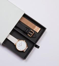 Rose Gold & Light Grey Watch | Classic Petite Gift Set via Votch