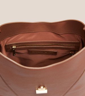 Nancy Vegan Bio-Based Bamboo Leather Elevated Tote Bag in brown from Votch