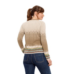 Jacquard-Pullover aus Bio-Merinowolle mit Bio-Baumwolle, beige gemustert from Waschbär