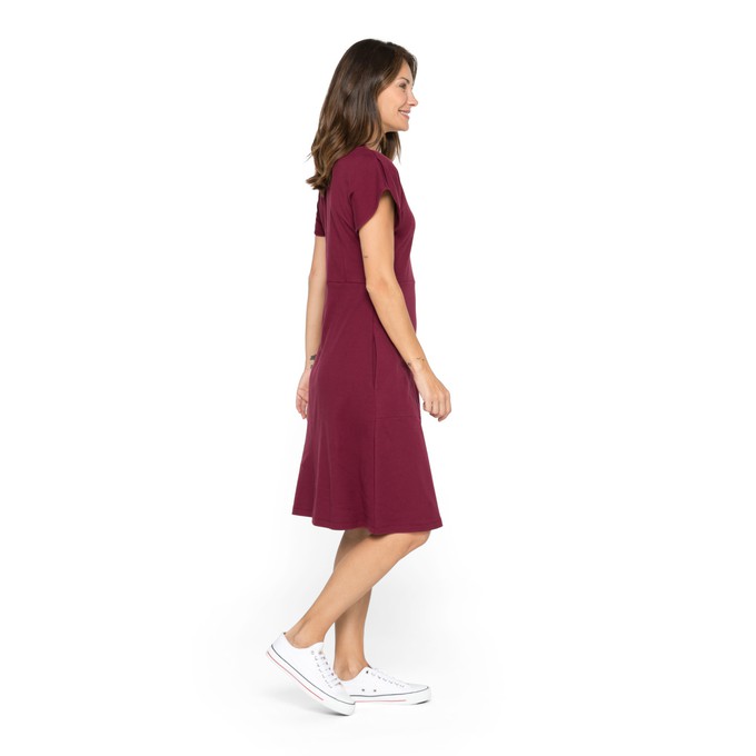 Jersey-Kleid mit Tulpenärmeln aus Bio-Baumwolle, beere from Waschbär