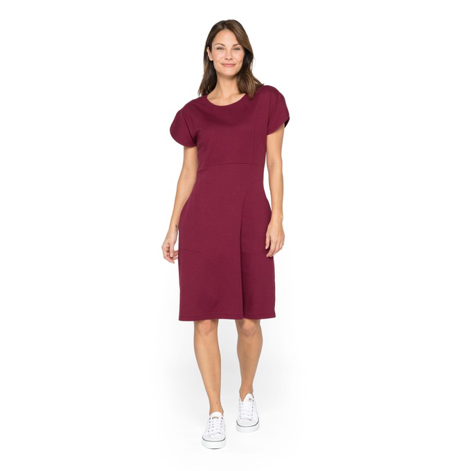 Jersey-Kleid mit Tulpenärmeln aus Bio-Baumwolle, beere from Waschbär