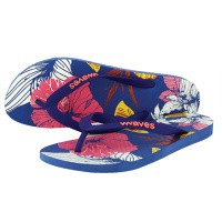 100% Natural Rubber Flip Flop – Floral Navy Print from Waves Flip Flops
