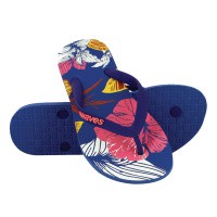 100% Natural Rubber Flip Flop – Floral Navy Print from Waves Flip Flops