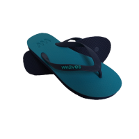 Natural Rubber Flip Flop – Turquoise & Navy Two Tone from Waves Flip Flops
