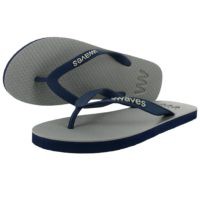 Natural Rubber Flip Flop – Grey with Navy Soles from Waves Flip Flops