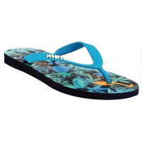 Natural Rubber Flip Flop – Tropical Print Black & Turquoise from Waves Flip Flops