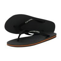 Natural Rubber Flip Flop – Slate Grey with Orange Stripe from Waves Flip Flops