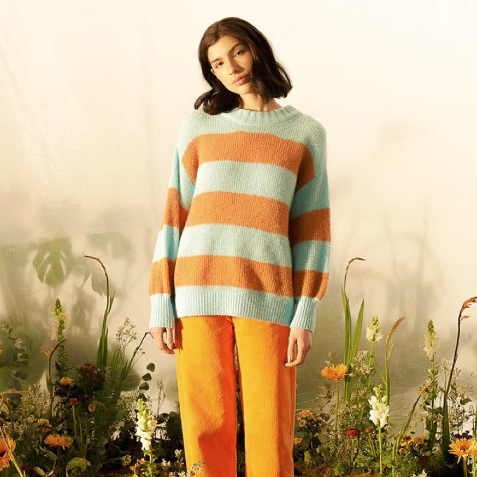 Project Cece Gestreepte Sweater Ziggy Gloria Gloria Blauw Caramel