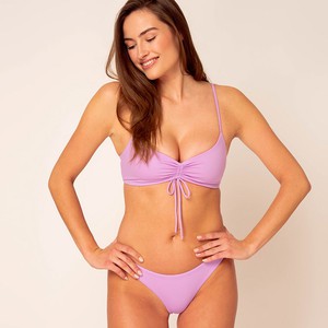 Drawstring Bikini Top - reversible lilac / pink from Woodlike Ocean